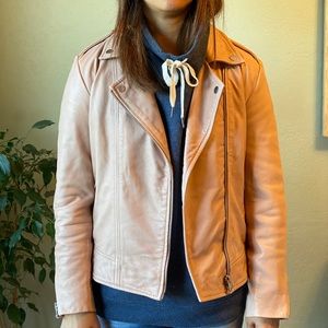 Mango genuine leather moto jacket
